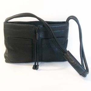 Fossil black genuine leather shoulder bag handbag